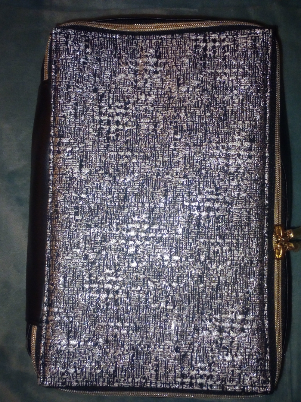 Metallic Silver Textured Cosmetic Case By Estee Lauder